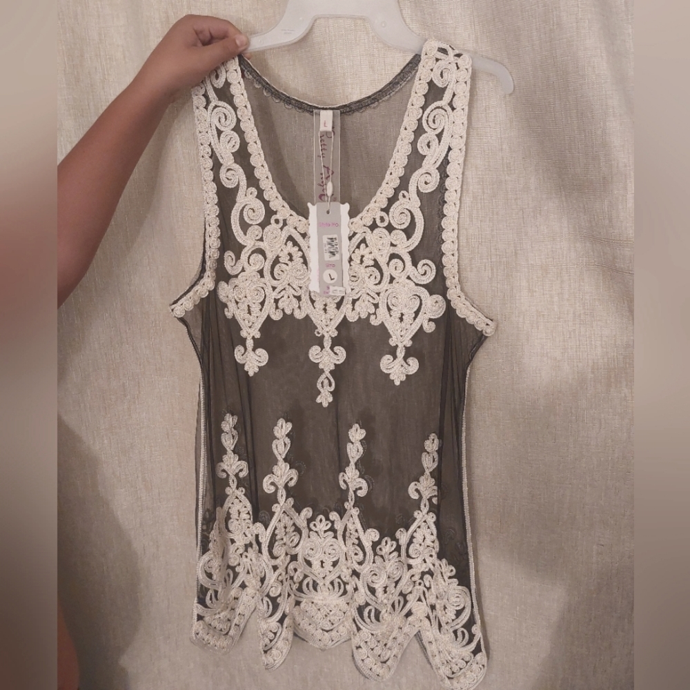 Sheer Black & White Tunic